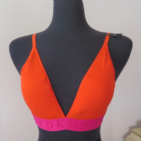 NWT DKNY Litewear Seamless Ribbed Bra Bralette Size L Large - Picture 1 of 7